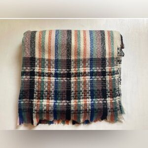 NWT TASHA NORDSTROM Women's Oversized SCARF WRAP Fringe Check Soft Multi